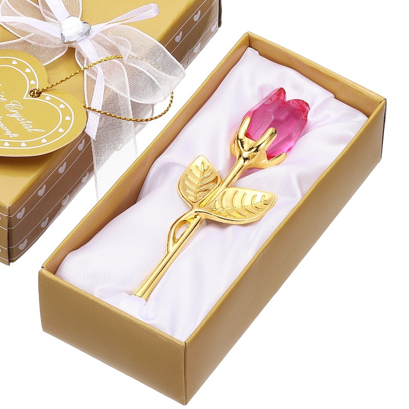 Mini Crystal Pink with Box, for Romantic Gift, Pink/Gold