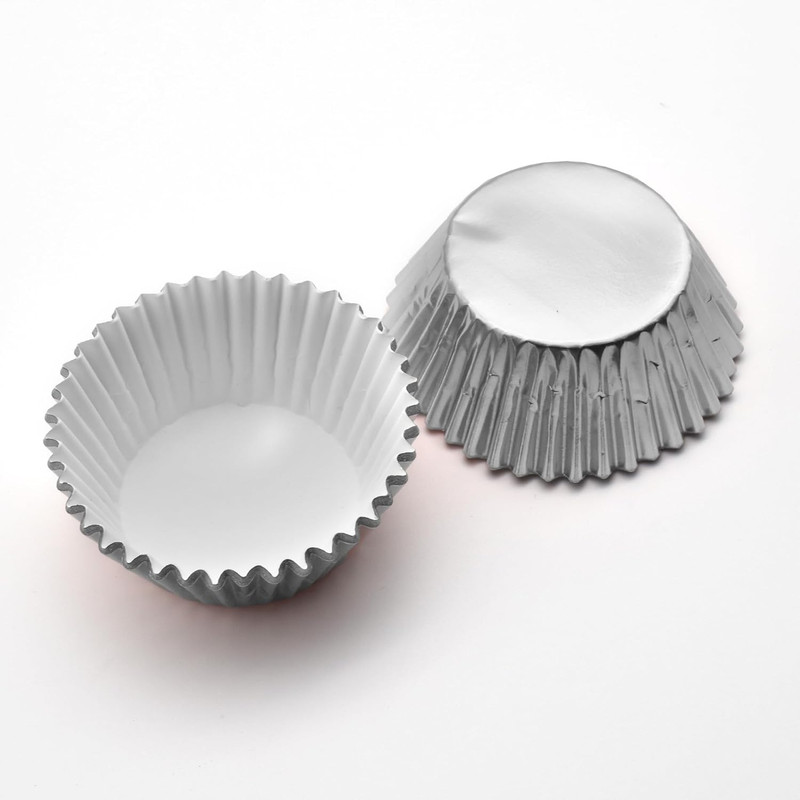 200 Pcs Silver Foil Cupcake Liners Standard Baking Cups Muffin Paper Cases gallery
