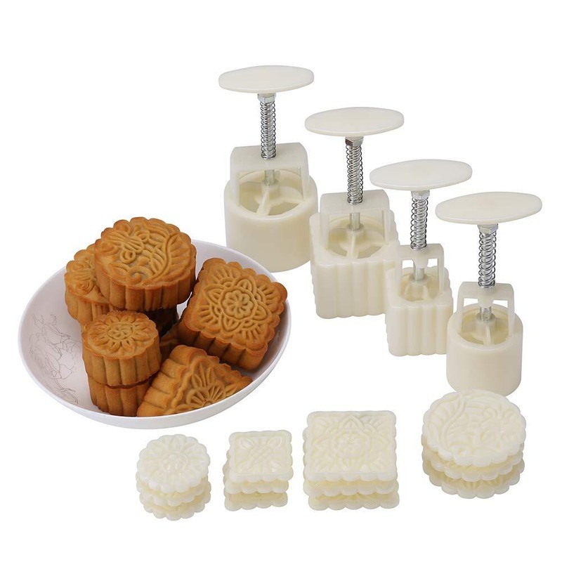Midautumn Festival Handpressure Moon Cake Mould With 12 Pcs Mode Pattern For 4 S