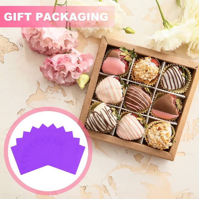 200 Pcs Candy Foil Wrapper, 3.1 x 3.1" Chocolate Wrapper, Purple (Orange Peel) gallery