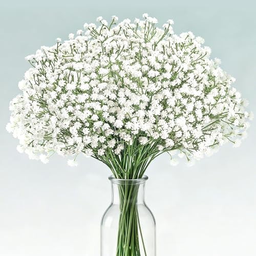Pcs Babys Breath Artificial Flowers Faux Gypsophila Stems, Real Touch Silk 18 gallery
