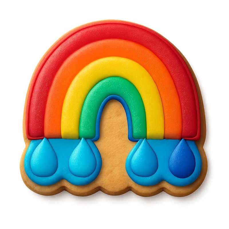 Boho Rainbow Cookie Cutter & Stamp, Fondant & Clay - 4x3.5 gallery