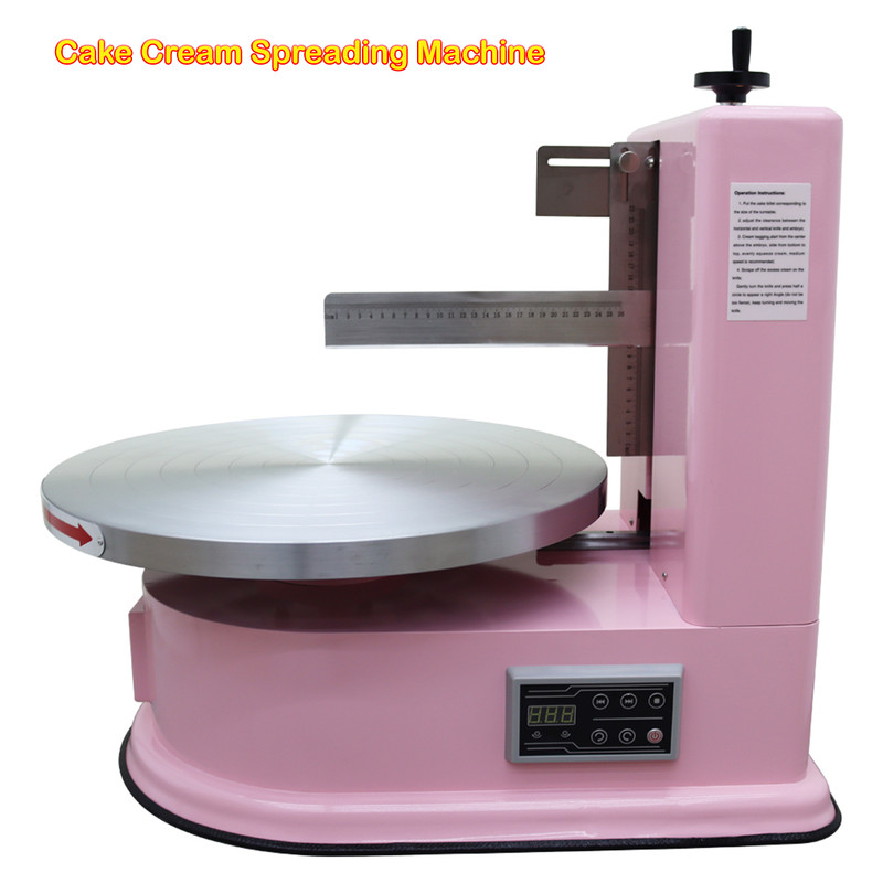 4-16 Inch Cake Cream Spreading Machine Coating Smearing Turntable 110V – Pink