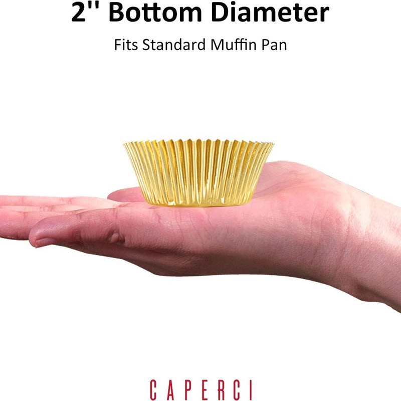 150-Pack Gold Foil Standard Cupcake Liners Premium Greaseproof Muffin Papers gallery