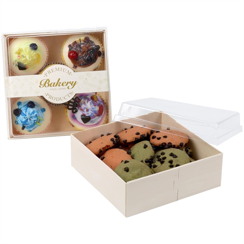 20 Pack Dessert Box with Clear Lid 5.9×5.9×2.8 Cookies Boxes for Gift Giving …