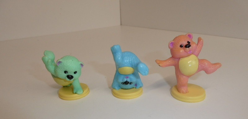 3 LOT VTG 1994 Care Tumbling Bear Bears Wilton Cake Toppers Decorations Favors