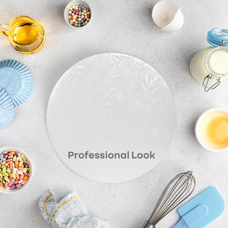 6 PCS 12 Inch White Round Sturdy Cake Board Drums 1/2 Inch Thick Display gallery