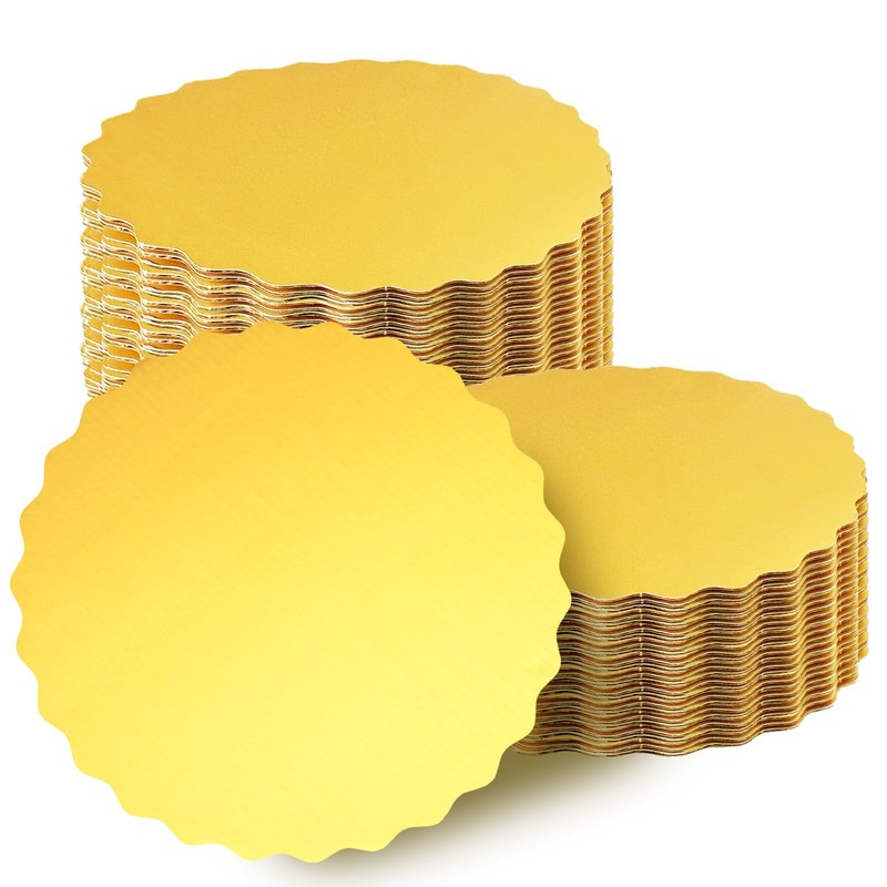 15 PCS 12 Inch Gold Wave Cake Boards Round Circles Rounds Base FoodGrade