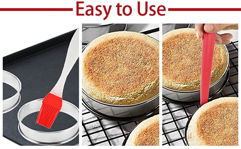 12Pack English Muffin Rings 3.15 Inch, Stainless Steel Crumpet Rings Double gallery