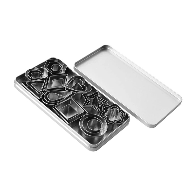 30Pcs Stainless Steel Cookie Mold Mini Cookie Cutters Set Heart Star Flower Geom gallery