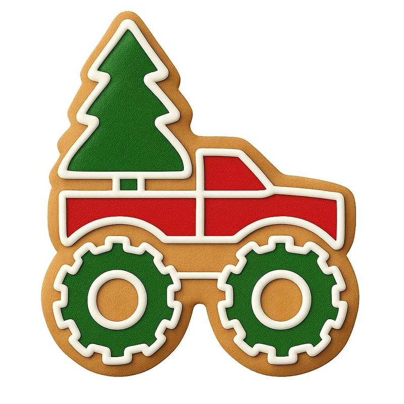 Giant Redwood Monster Truck Cookie Cutter & Stamp, Fondant & Clay - 4x2.9 gallery