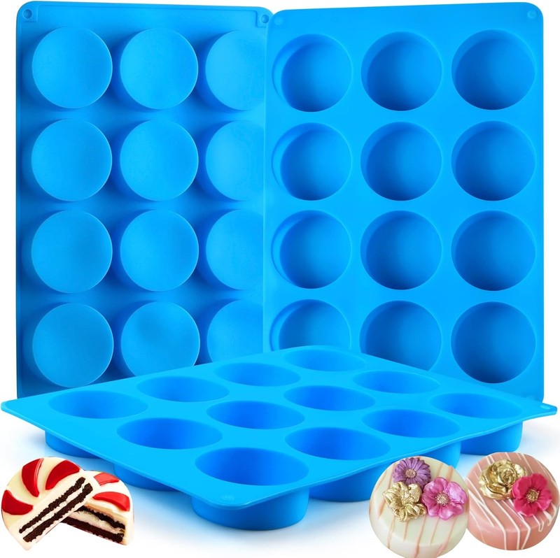 Oreo Cookie Chocolate Silicone , 12-Cavity Round Cylinder Oreo