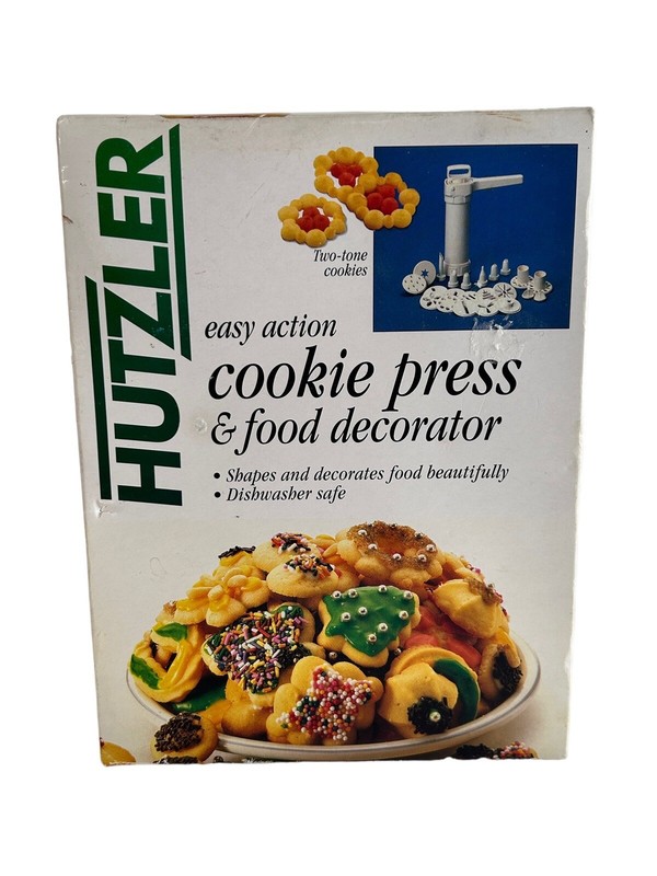 Cookie Press & Food Decorator Hutzler New Open Box Complete Retro Holiday Baking