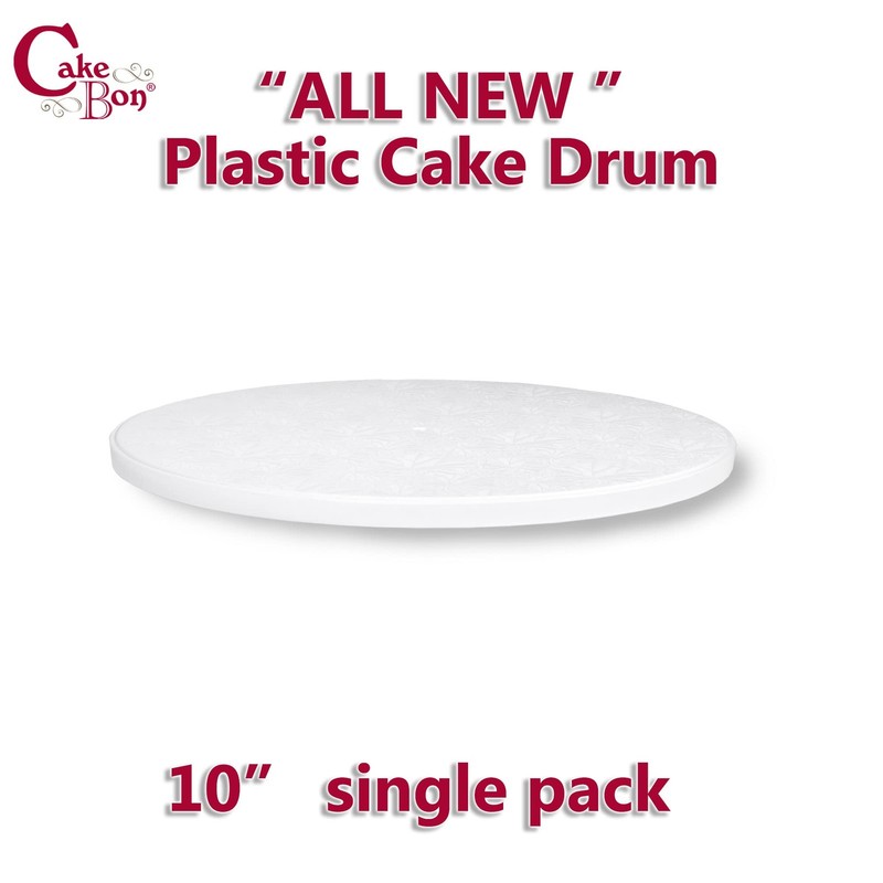 Thick Plastic Cake Boards 10 Inch Round, White 1-Pack Sturdy 1/2 Inch Base Drum gallery