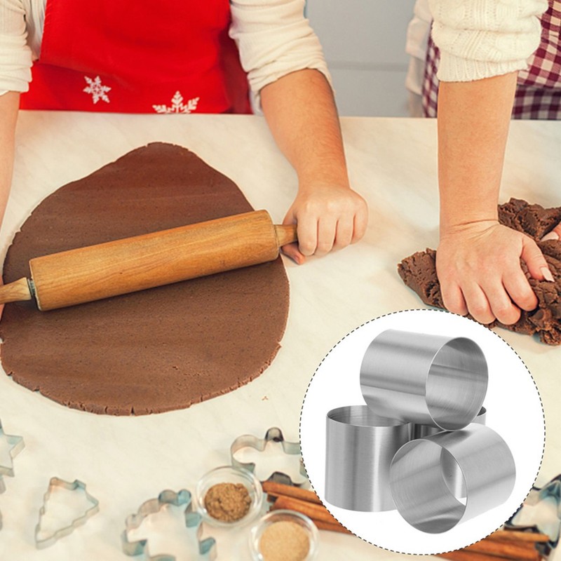 12 Pcs Cake Mold Travel Small Cylinder Mini Baking Mousse Ring Molds for