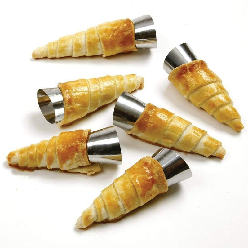 10 Pack Large Cream Horn Forms 5-Inch, Non-Stick Cream Horns Pastry Mould Croiss gallery