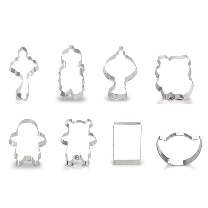 8pcs/set Stainless Steel Cookie Biscuit Cutters Mold Onigiri Fruit Cutting Mould gallery