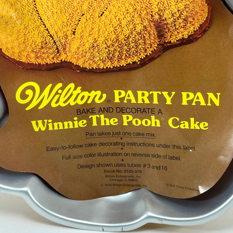 1976 Wilton Gold Tone Winnie the Pooh Cake Pan 515-401 Decorating Instructions gallery