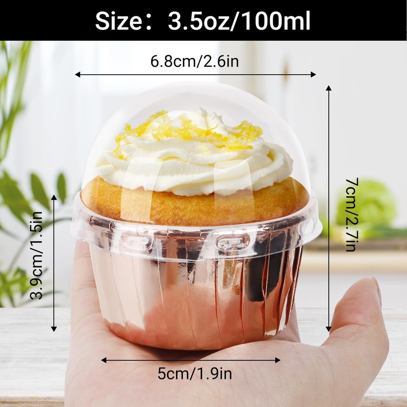 Cupcake Liners for Baking, 3.5oz 50pcs Disposable Champagne Mini Foil Cupcake... gallery