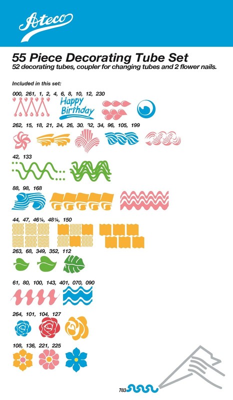 783-55 Piece Cake Decorating Set, Includes 52 Stainless Steel Tubes, 1 Standa... gallery