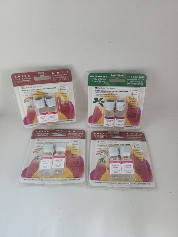 LorAnn Gourmet Anis & Wintergreen Candy & Baking Flavoring Lot Of 4 (T14)