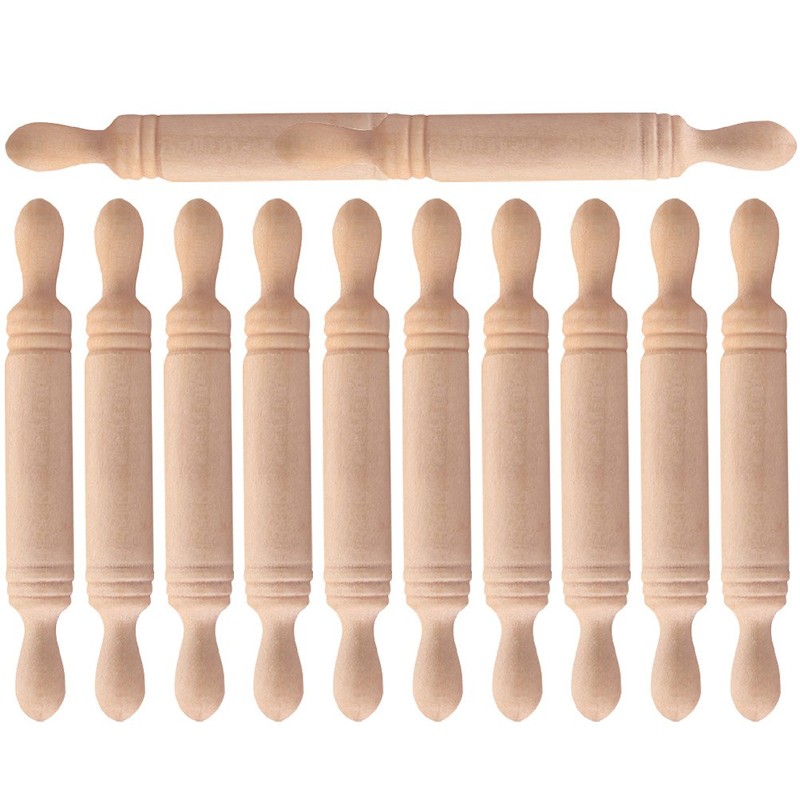 12Pcs Mini Rolling Pin Mini House Rolling Pin Prop miniature rolling pin