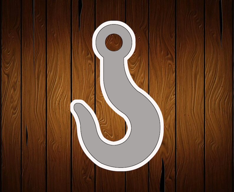 Fish Fishing Hook Cookie Cutter – 3D Printed Food Safe PLA Plastic