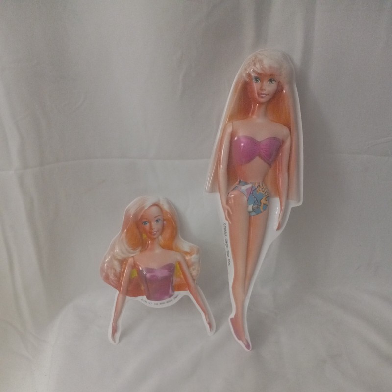 Vintage 1995 Wilton Barbie Doll Cake Topper Decoration Lot Of 2 Party Kids