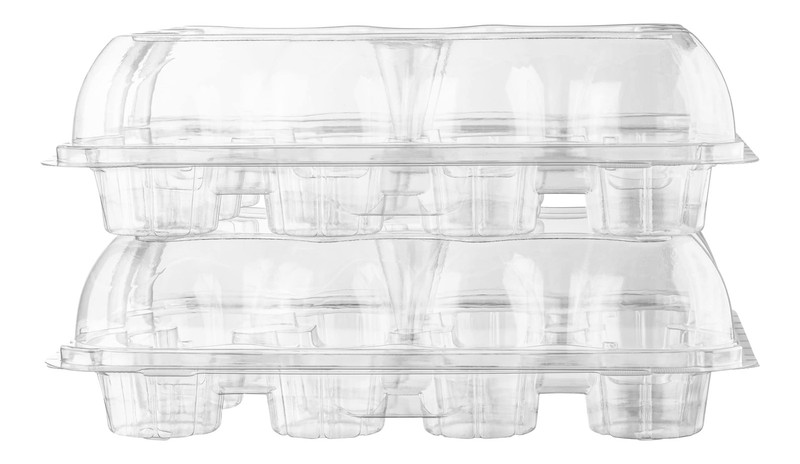 Plastic Cupcake Containers Boxes | 12 Compartment – 8 Pack | Disposable High ... gallery