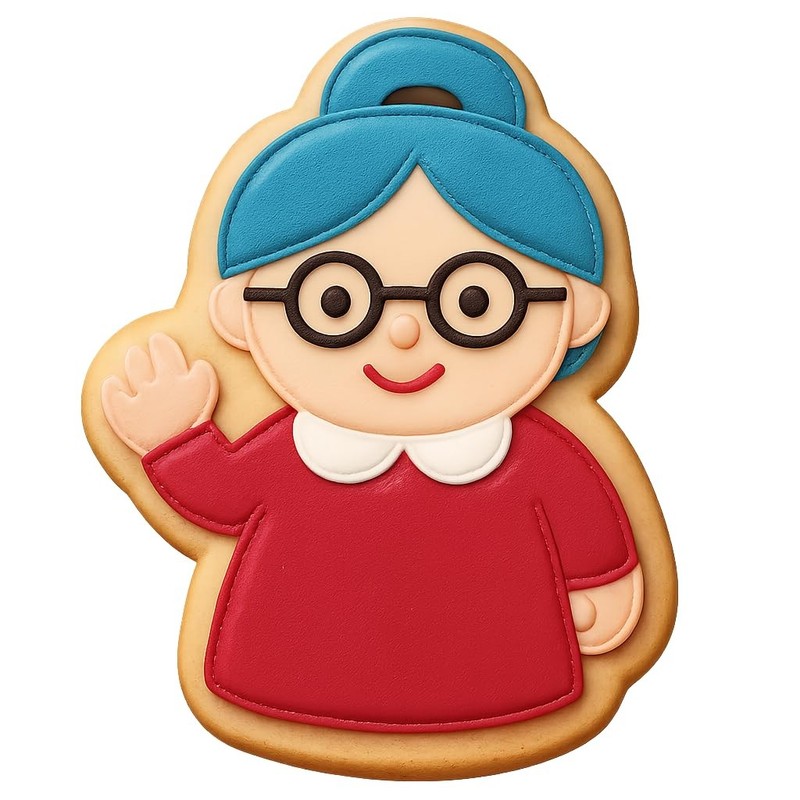 Waving Grandma Cookie Cutter & Stamp, Fondant & Clay - 4x3.2 gallery