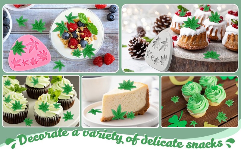 2 Pieces Weed Leaf Cake Fondant Mold Pot Leaves Silicone Mold for Weed Leaf gallery