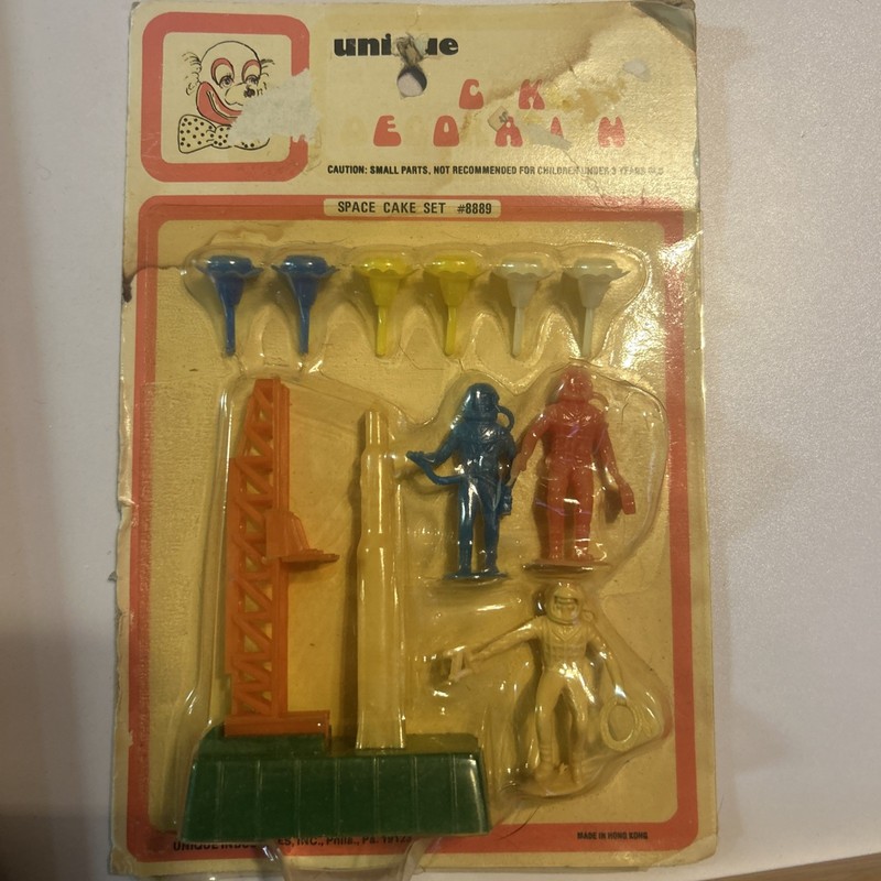 Vintage In Package Space Cake Set 8889 Cake Toppers Hong Kong 1970s