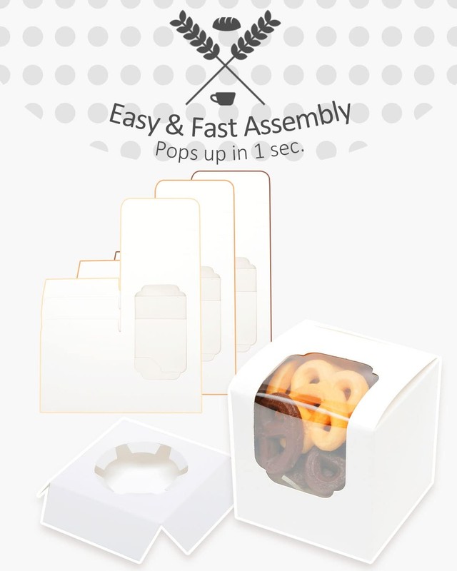 50 PCS Roses Floral Individual Cupcake Boxes Window Mothers Day Gift Packing gallery