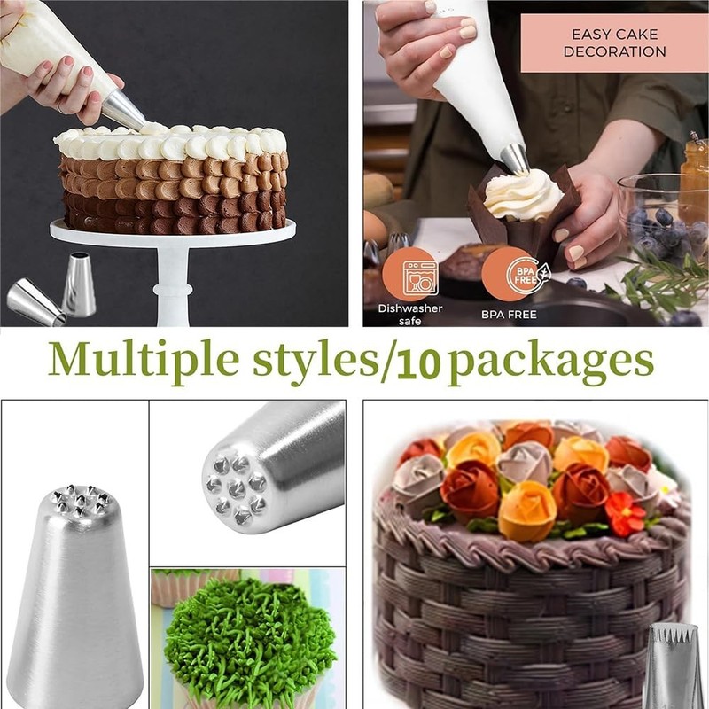 25 PCS Extra Large Piping Tip Set Stainless Steel Frosting Pastry Decorating Kit gallery