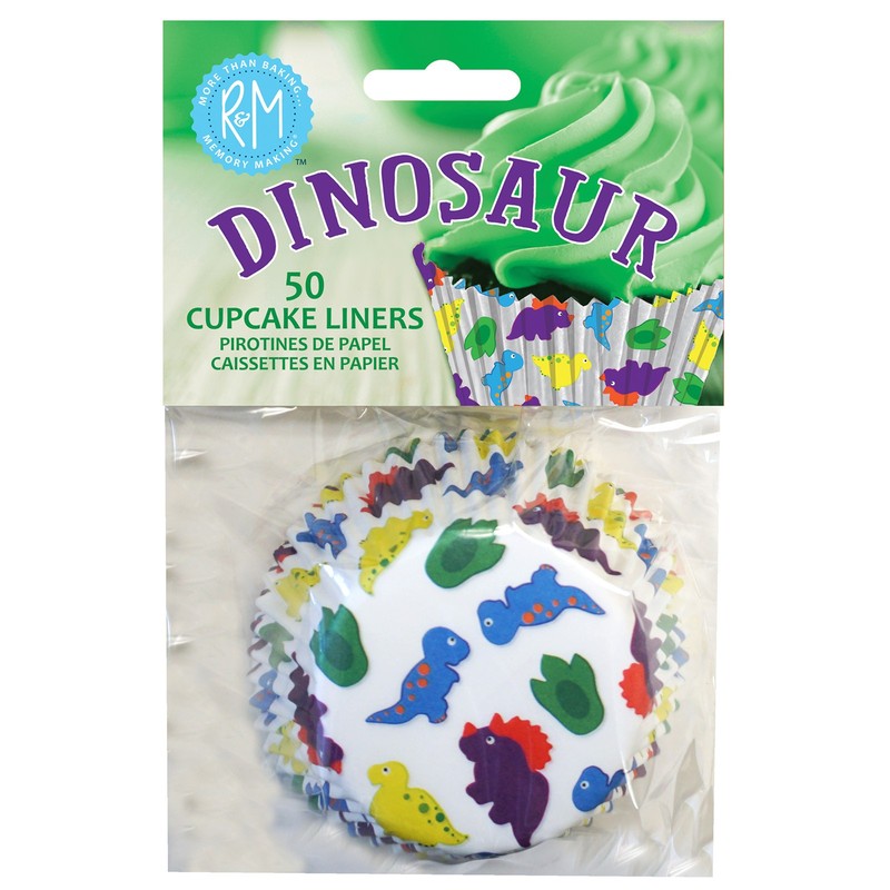 R&M International Cupcake Liners, Dinosaur, 50 Pack