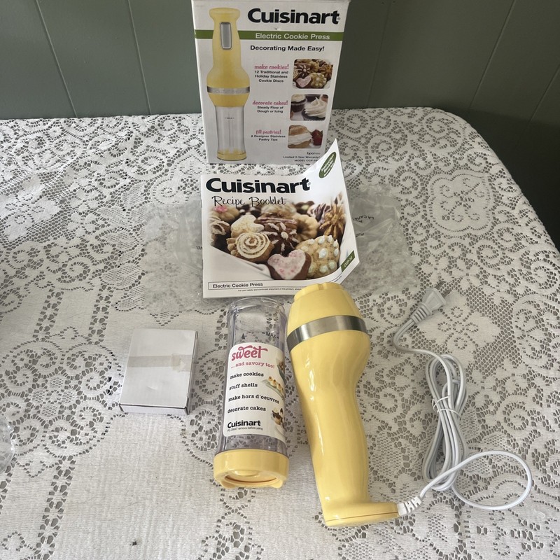 Cuisinart Electric Cookie Press Yellow CCP‑10Y 12 Discs 6 Tips - Tested gallery