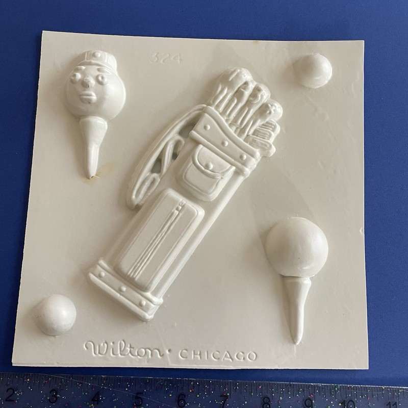 Vtg Wilton Plastic Mold #324 Golf Anthropomorphic MCM Sports DIY Candy Making