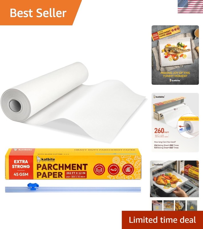 Heavy Duty Parchment Paper Roll 12″ x 262 ft – Non-Stick & Versatile