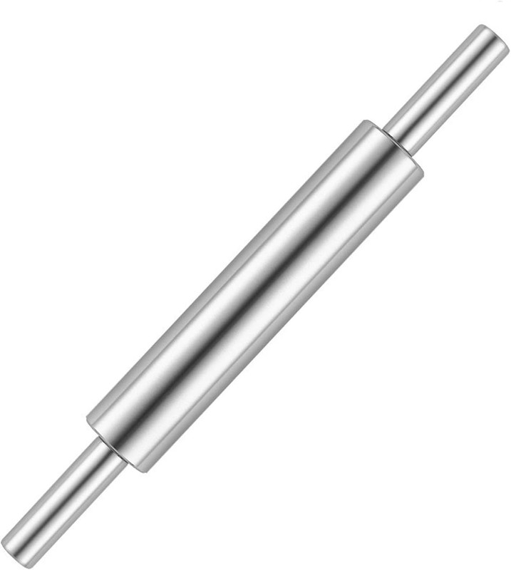 17-Inch 18/8 Stainless Steel Rolling Pin – Metal Dough Roller for Baking, Pizza,