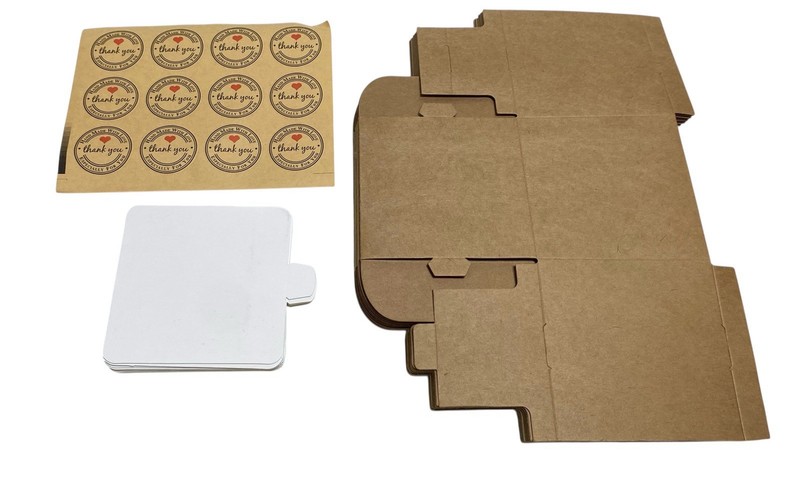 12 - Individual Bakery Boxes Cupcake, Dessert, Cake Slice Momodelli (4x4x4)