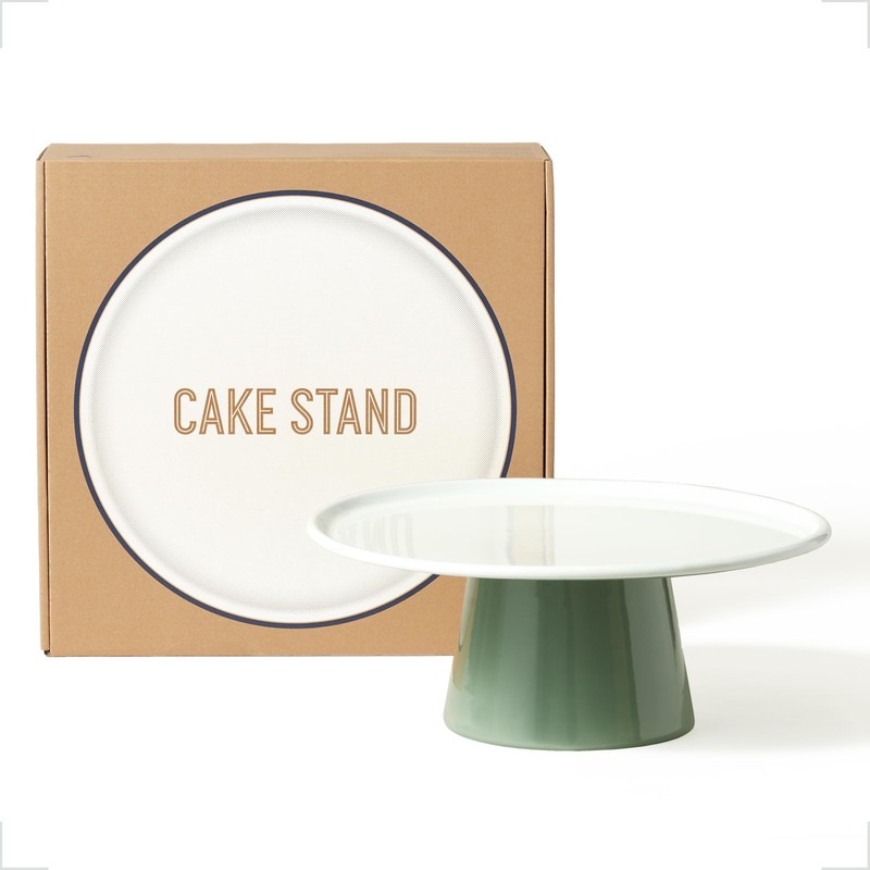 Cake Stand, Enamel-Coated Steel Pedestal, Oven Safe to 530°F, Dishwasher Safe…