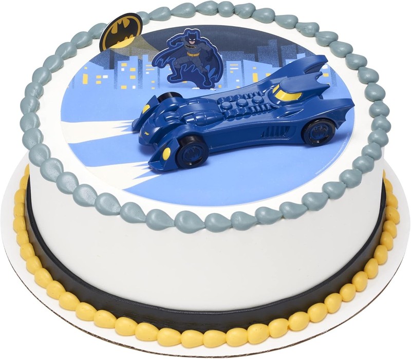 Batman Into Action DecoSet, Batman Cake Topper, Batmobile and Batman Pics gallery