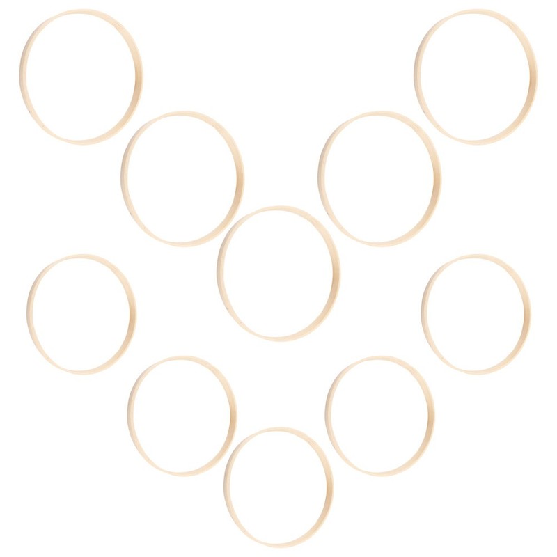 10Pcs Bamboo Craft Rings Khaki Versatile Macrame and Dreamcatcher Hoop Set