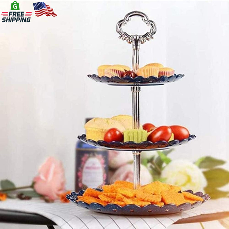 4 Sets of 3 Tier Cake Plate Stand Handle Hardware, Cake Fruit Food Plate Stand H gallery