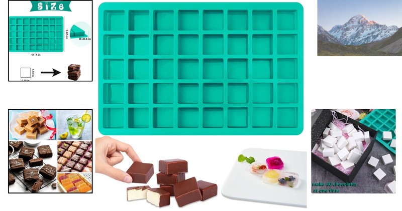 Versatile 40-Cavity Silicone Mold for Caramels and Ice Cubes - Easy Release gallery