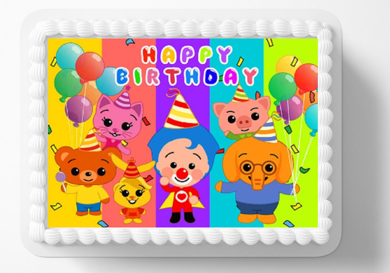 Circus Plim Clowns Design Edible Image Personalized Edible Birthday Cake Topper