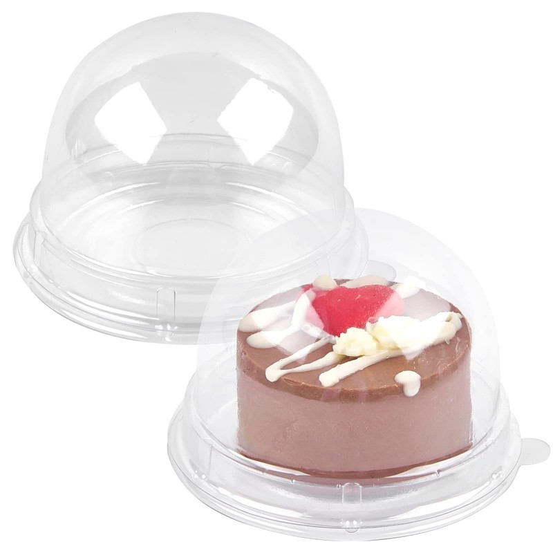 Mini Dessert Containers with Dome Lids, 100Pcs Clear Plastic Individual Ore C…