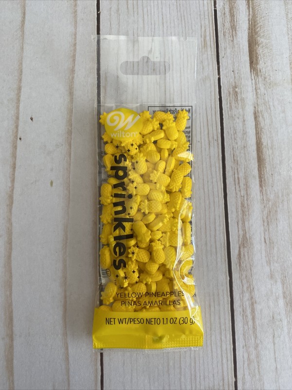 Wilton Yellow Pineapple Sprinkles Cupcake Cake Summer Food Decoration Edible New