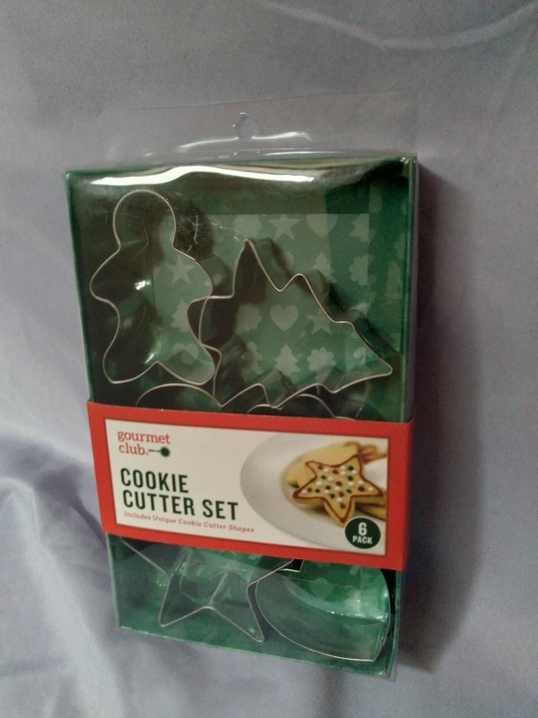 New Cookie Cutters Set 6 Pack, Gourmet Club, Shapes Christmas Steel