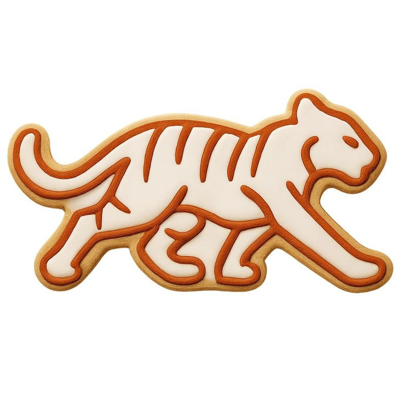 Running Tiger Cookie Cutter & Stamp – 4×2.4 Fun Kitchen Baking